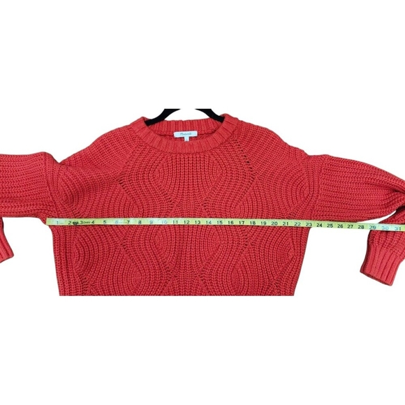 Madewell Cable Knit Sweater Womens Small Red Crewneck Alpaca Wool Blend … - Picture 12 of 13